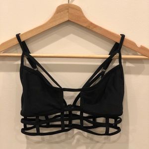 One Teaspoon Black Bikini Cage Bralette